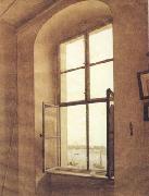 Caspar David Friedrich View of the Artist's Studio Left Window (mk10) France oil painting artist